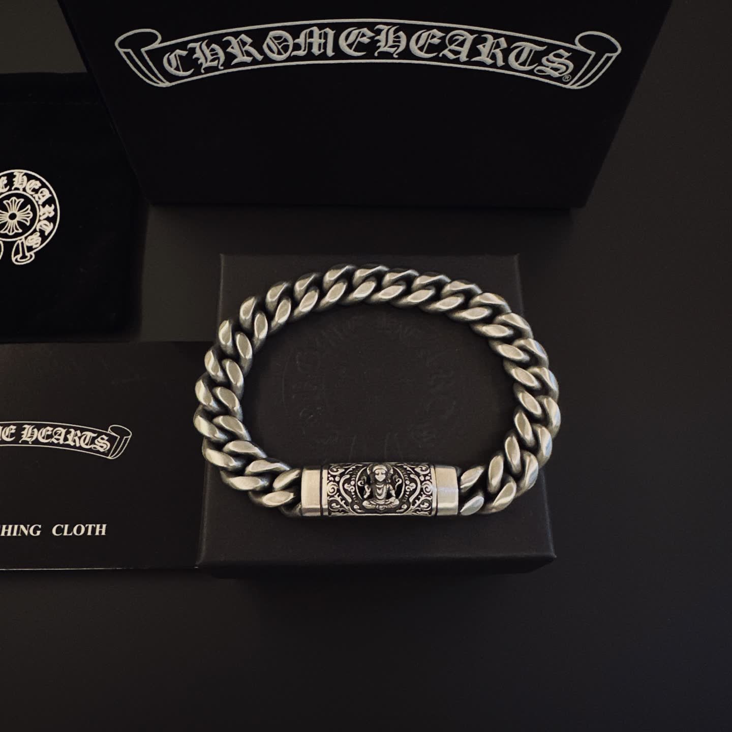 Chrome Hearts Silver Bracelet with Medallion